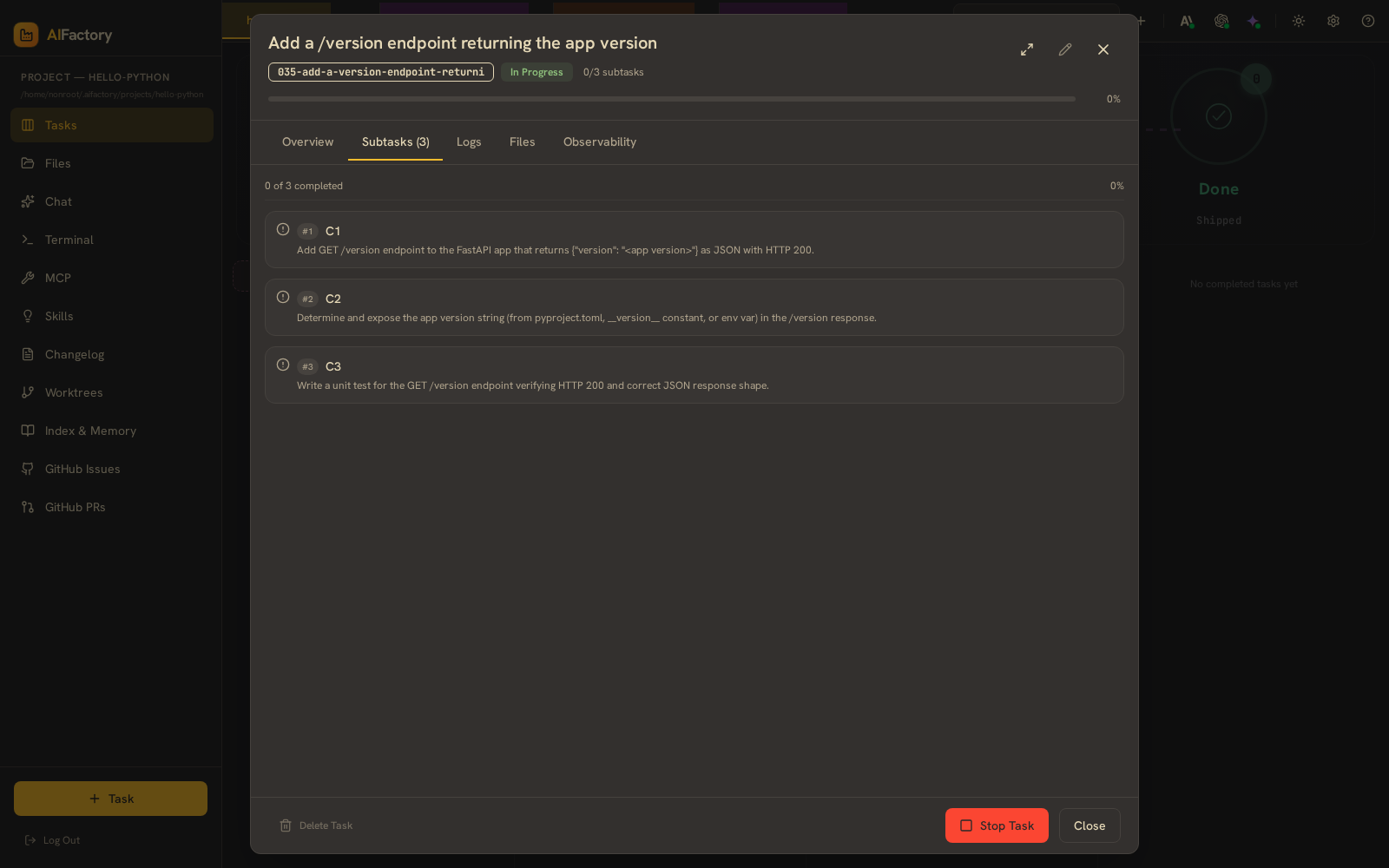Plan / subtasks review