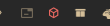 The distrobox glyph in the bar, red because a box has failed