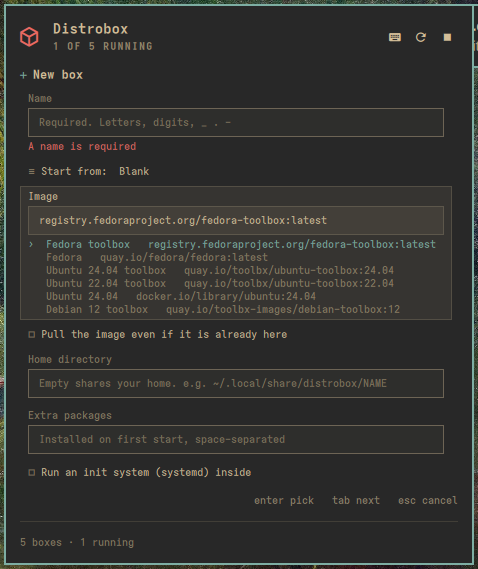 The image list under the image field