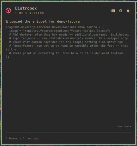 The promote snippet for demo-fedora
