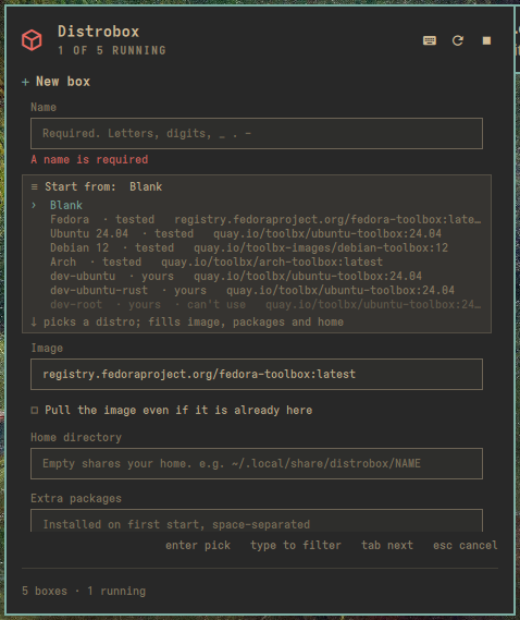 The Start from list with built-in and your own templates