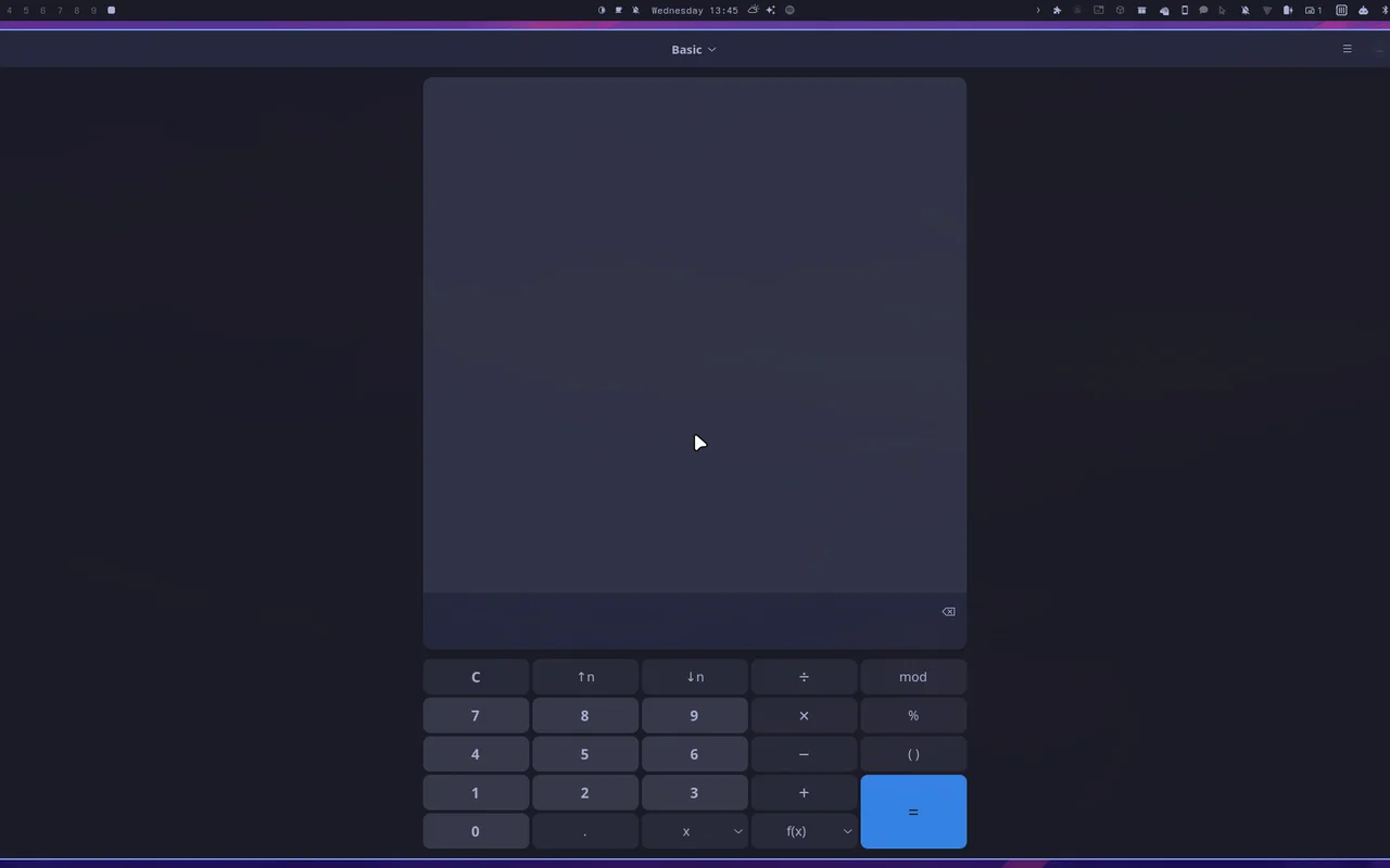 GNOME Calculator running, installed as a Flatpak a moment earlier