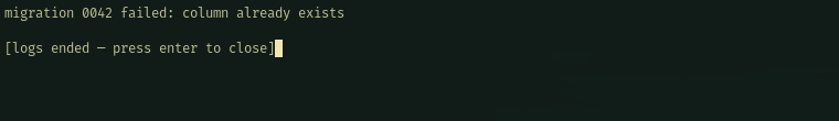Logs in a terminal