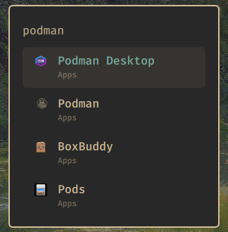 The Omarchy menu row