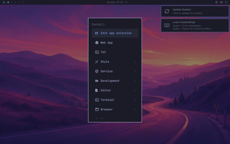 The Install menu