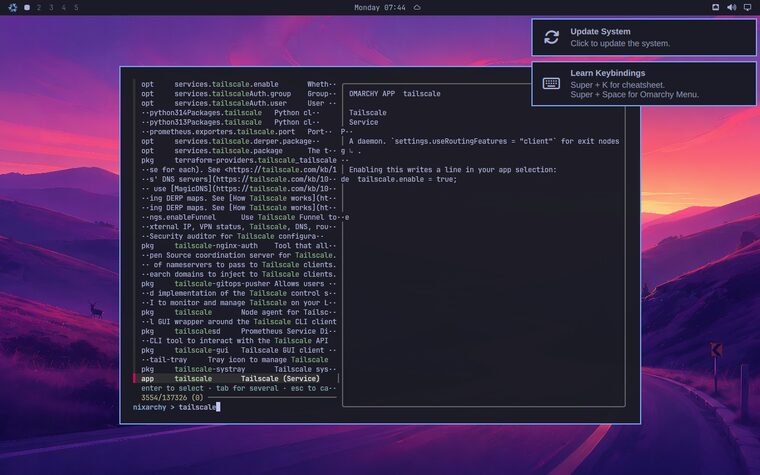 Searching all of nixpkgs from the menu