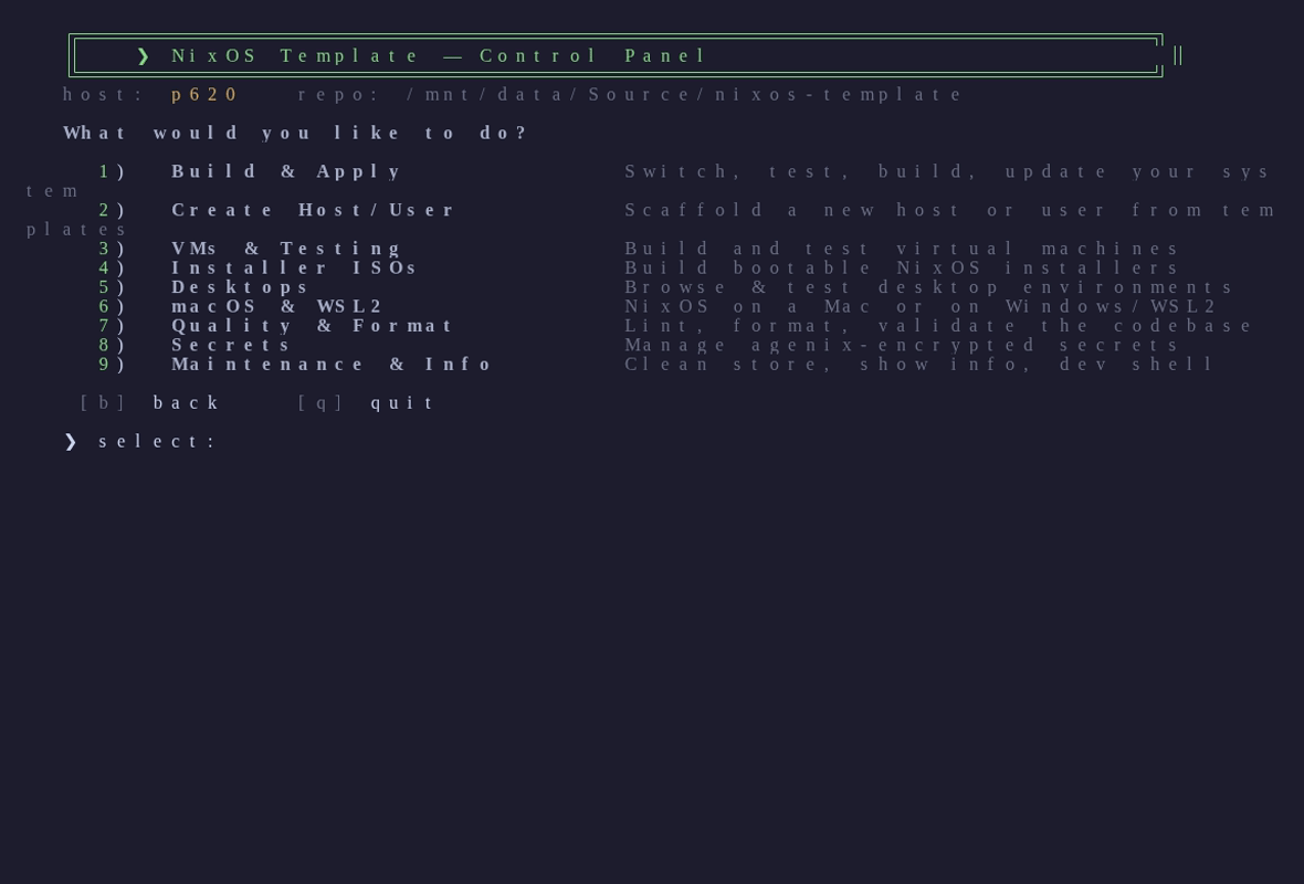 The just menu
